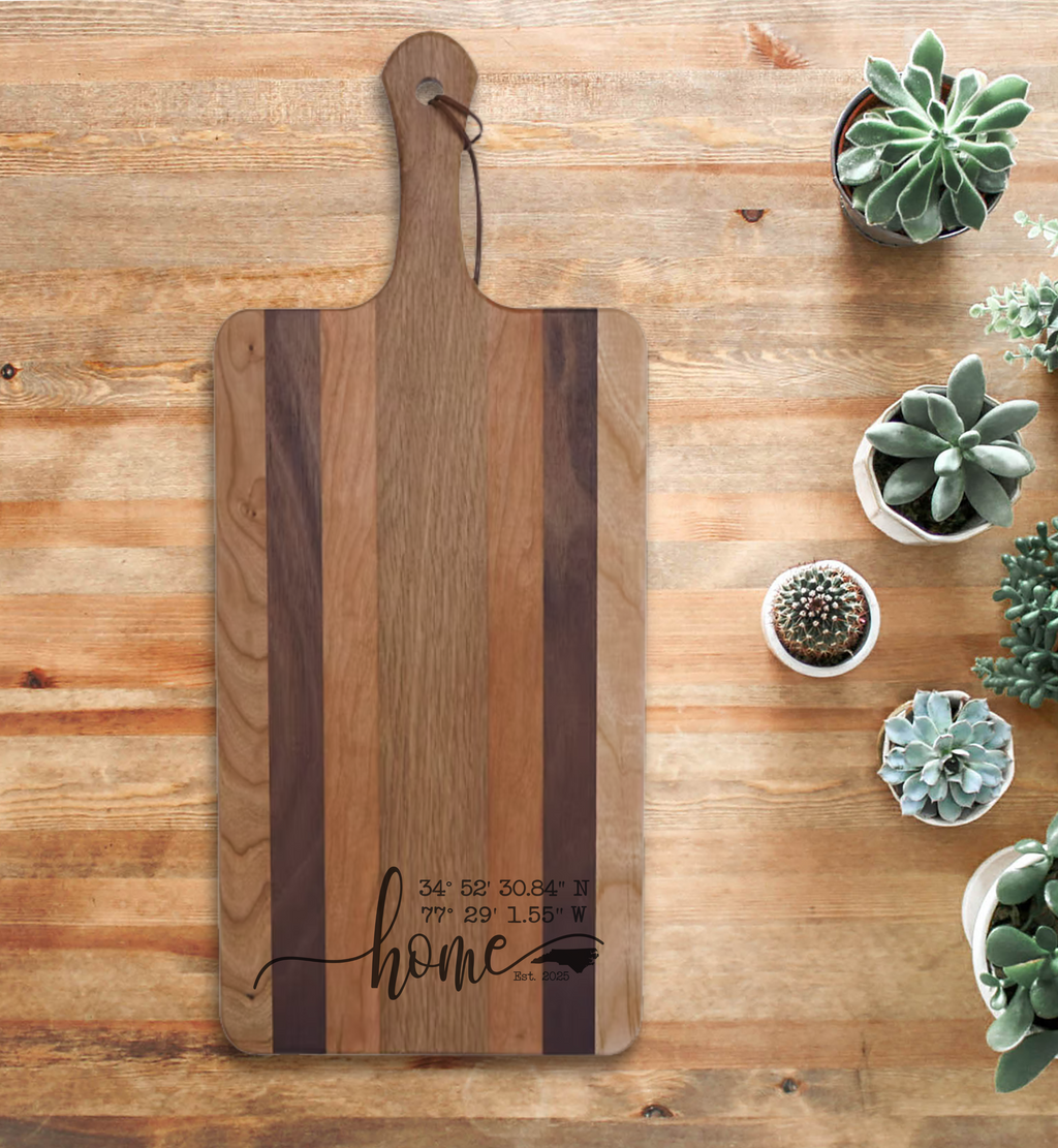 Coastal Carolina Charcuterie Board Made by Veterans in USA 8x14