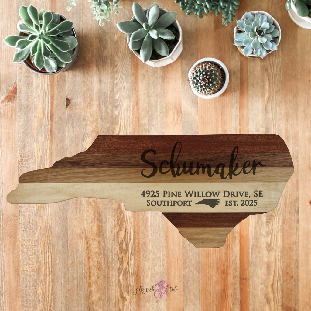 North Carolina Charcuterie Cutting Board 7.5x16.5